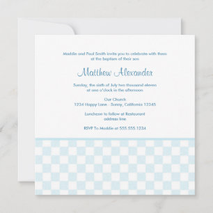 Blue Gingham Square Invitation