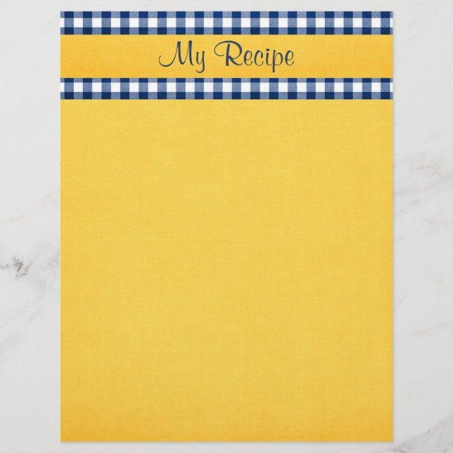 Blue Gingham Stationery (Front)