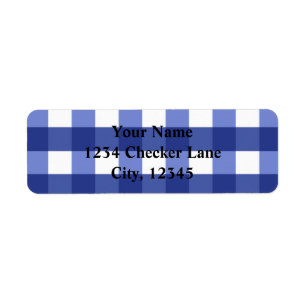 Blue Gingham Summer Country BBQ Chequered Label