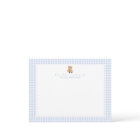 Blue Gingham Teddy Bear Nursery Note Card