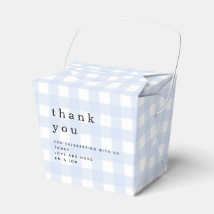 Blue Gingham Thank You Picnic Baby Shower Favor Box