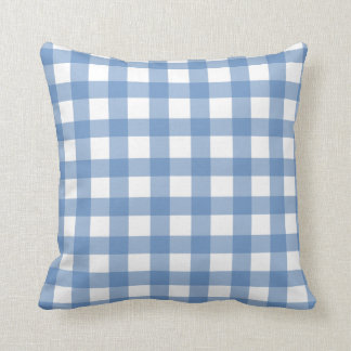 Blue Gingham Throw Pillow