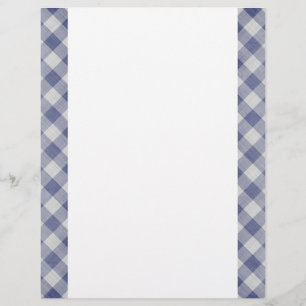Blue Gingham Two-Sided Paper