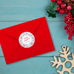 Blue Gingham Vintage Red Christmas Cars Classic Round Sticker<br><div class="desc">A festive watercolor design with red vintage cars carrying colourful Christmas gifts on a light blue and white gingham pattern. Personalize these cheerful stickers with your name(s) and add them to your Christmas mail and/or gifts.</div>
