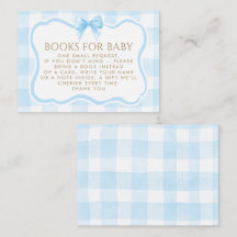 Blue Gingham Wavy Frame Bow Books For Baby Request