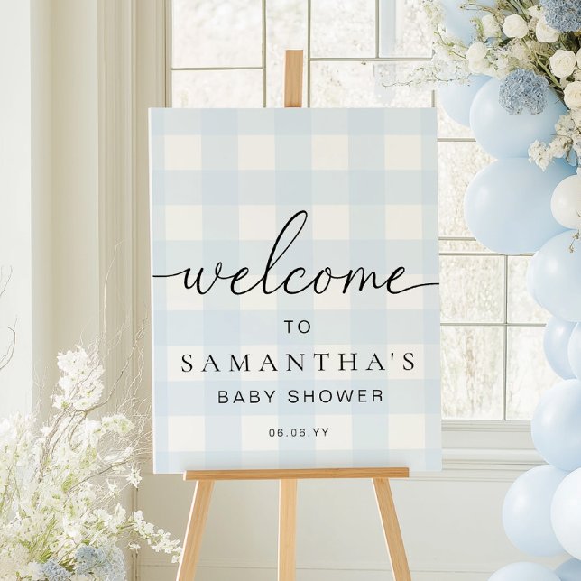 Blue Gingham Welcome Sign (Creator Uploaded)