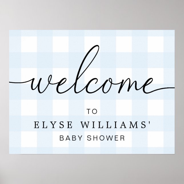 Blue Gingham Welcome Sign (Front)