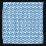 Blue Gingham with Paw Prints Bandana<br><div class="desc">Pamper your pet with this timeless blue gingham with paws patterned bandana!</div>