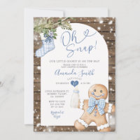 Blue Gingham Woods Oh Snap Christmas Baby Shower