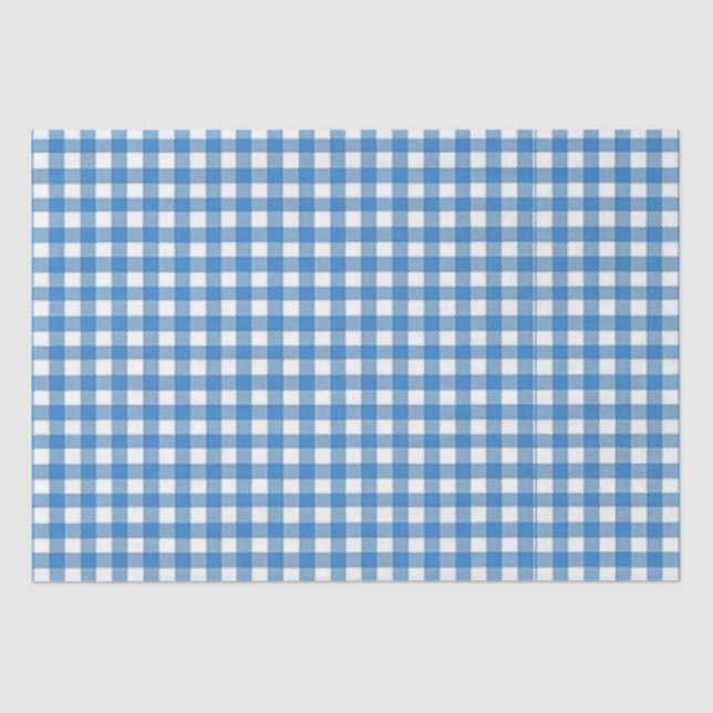 Blue Gingham Wrapping Paper (Front)
