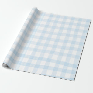 Blue Gingham Wrapping Paper Checkered Gift Wrap