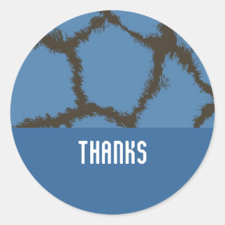 Blue Giraffe Fur Pattern Classic Round Sticker
