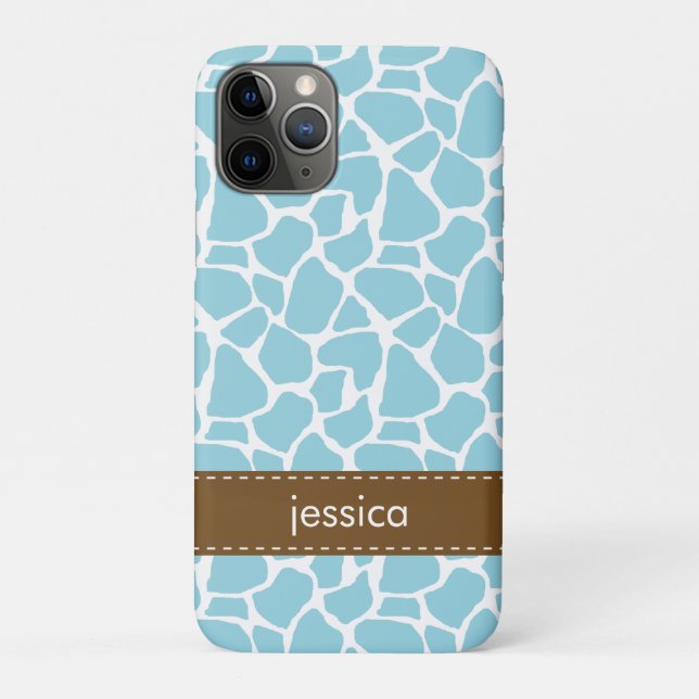 Blue Giraffe Pattern Case-Mate iPhone Case (Back)