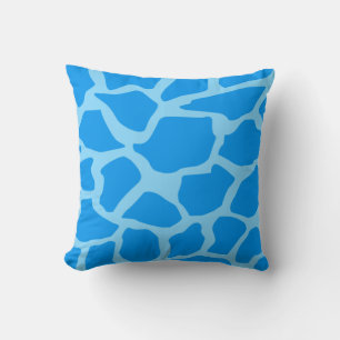 Blue Giraffe Pattern Throw Pillow