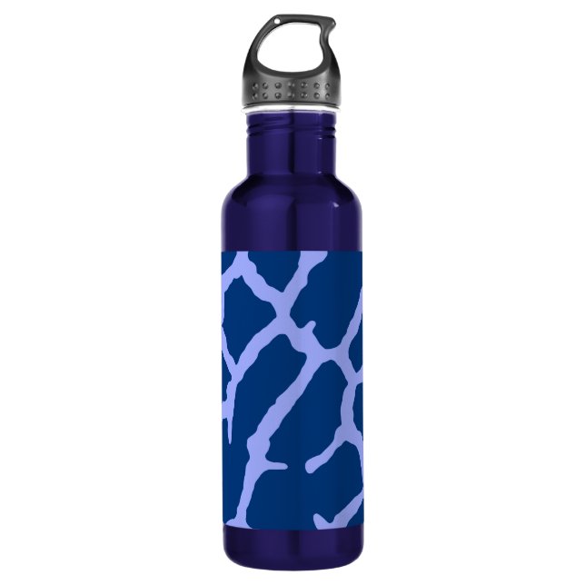 Blue Giraffe Print 710 Ml Water Bottle (Front)