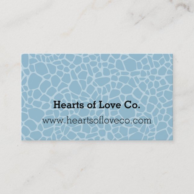 Blue Giraffe Print Business Card (Front)