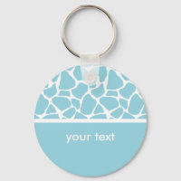 Blue Giraffe Print Customizable Key chain