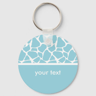 Blue Giraffe Print Customizable Key chain