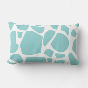 Blue Giraffe Print Lumbar Pillow