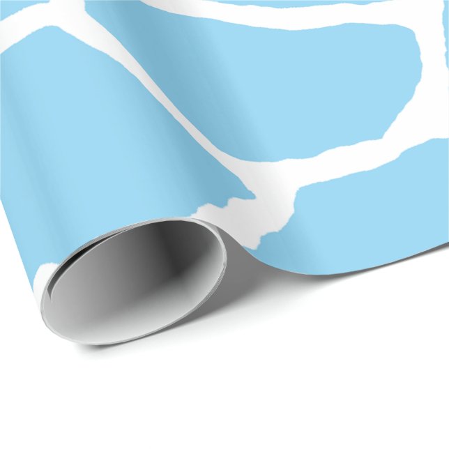 Blue Giraffe Skin Pattern Wrapping Paper (Roll Corner)