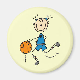Blue Girl Basketball Player T shirts and Gifts Magnet