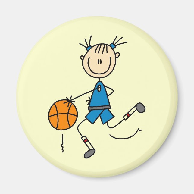 Blue Girl Basketball Player T shirts and Gifts Magnet (Front)