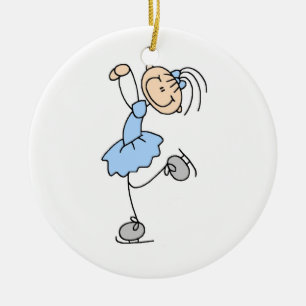 Blue Girl Figure Skater T-shirts and Gifts Ceramic Ornament
