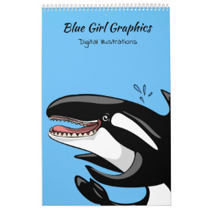 Blue Girl Graphics Illustration Calendar