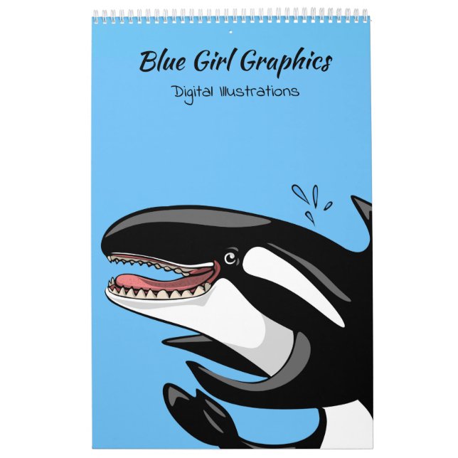 Blue Girl Graphics Illustration Calendar (Cover)