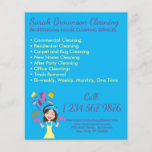 Blue Girl House Maid Janitorial Cleaning Flyer<br><div class="desc">Blue Girl House Maid Janitorial Cleaning Flyer</div>