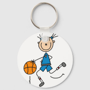 Blue Girls Basketball Tshirts and Gifts Keychain