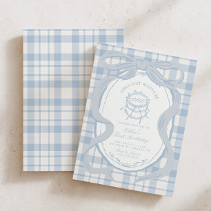 Blue Girls Just Wanna Be One 1st Birthday Invitation