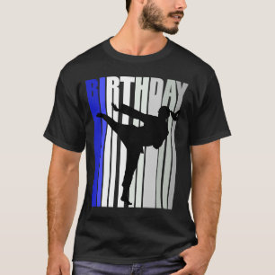 Blue Girls Karate Birthday Sparring Girl Kids Wome T-Shirt