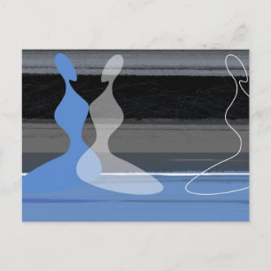 Blue girls postcard