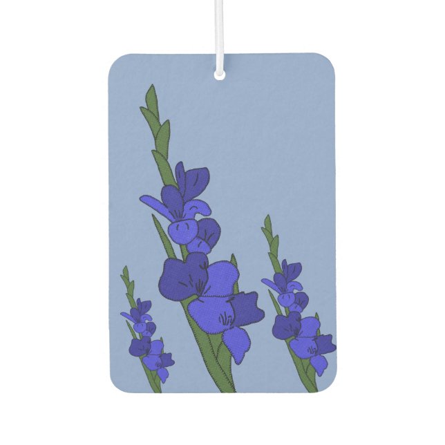 Blue gladiole air freshener (Front)