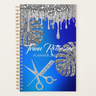 Blue Glam Glitter Hair Salon Planner