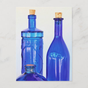 Blue Glass Bottles Postcard