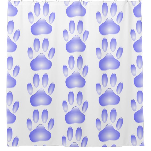 Blue Glass Dog Paw Print Pattern (Front)