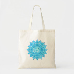 Blue Glass Lotus Flower Om Symbol Drawing Tote Bag