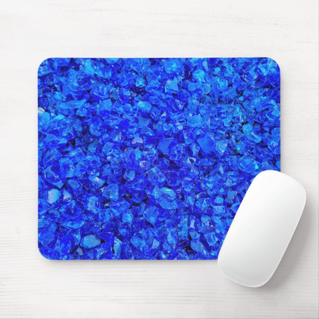 Blue Glass Rocks Mouse Pad (With Mouse)