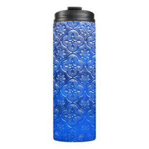 Blue glass with patternspattern, glass, abstract,  thermal tumbler