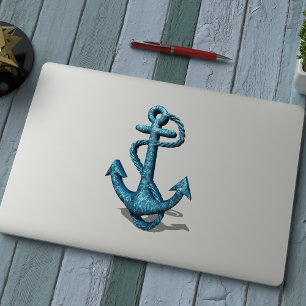 Blue Glitter Anchor