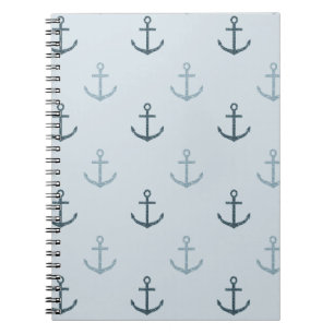 Blue Glitter Anchors Notebook