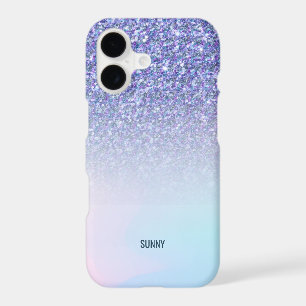 Blue glitter and colourful blurred background