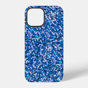 Blue glitter Background. Background filled with sh iPhone 12 Case