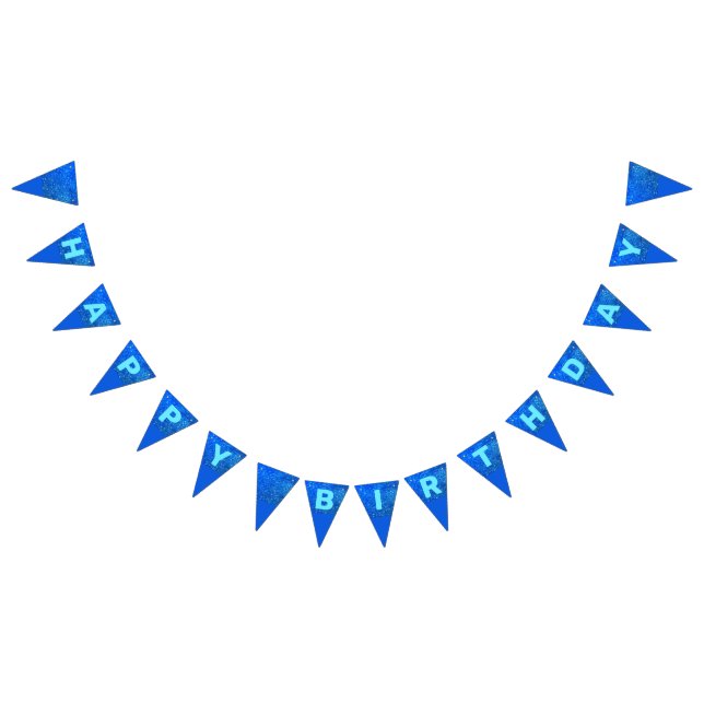 Blue, Glitter Birthday Bunting Flags (All)