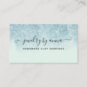 Blue Glitter Business Card