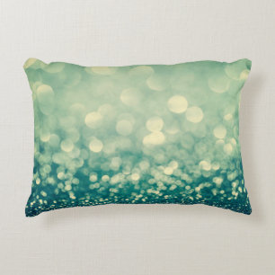 Blue glitter christmas abstract accent pillow