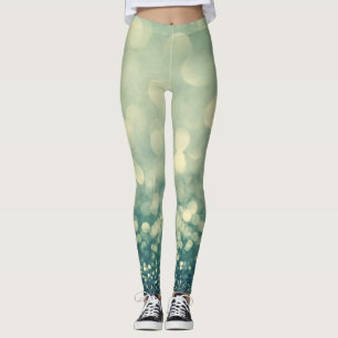 Blue Glitter: Christmas Abstract Leggings
