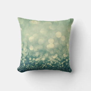 Blue Glitter: Christmas Abstract Throw Pillow